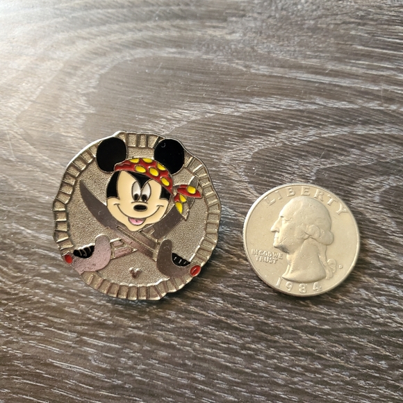 Mickey Mouse Silver Pirate Coin Pin - Picture 6 of 8